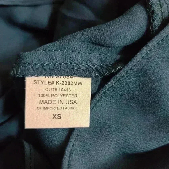 Krisa Halter Asymmetrical Ruffle mini dress Sz XS NWT Green - Picture 7 of 11